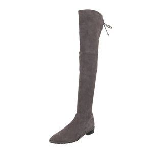 Stuart Weitzman Lowland Grey Suede Over-The-Knee Boots